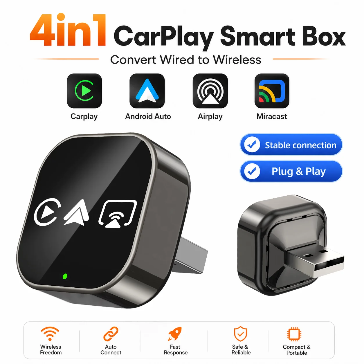 Smartwatch Universal - CarRocket Kablosuz Carplay Akıllı Kutu Android