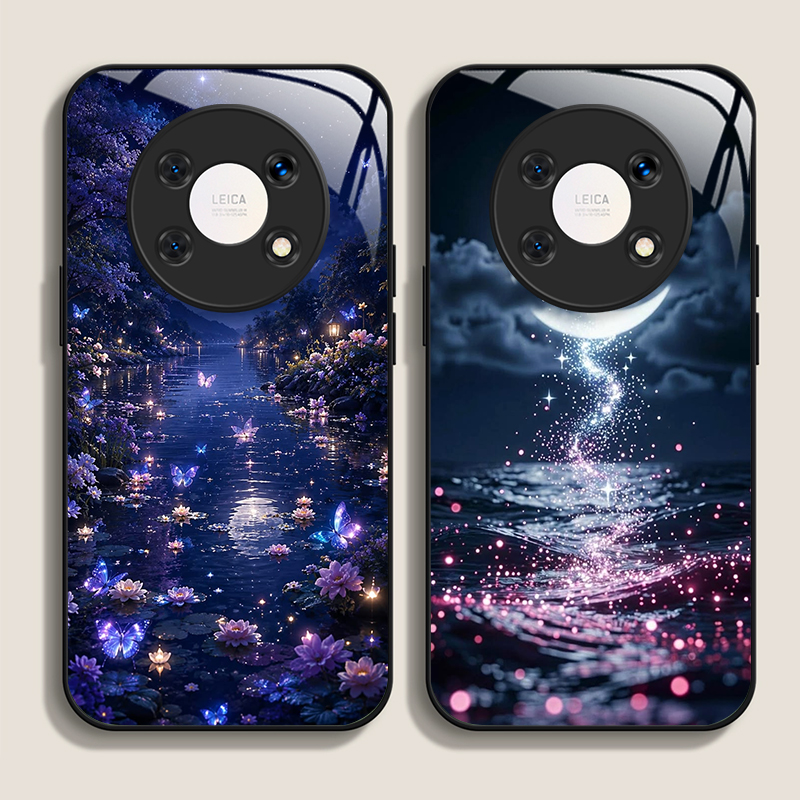 Huawei Nova 12 - Estetik Gece Ay Manzarası Desenli Temperli