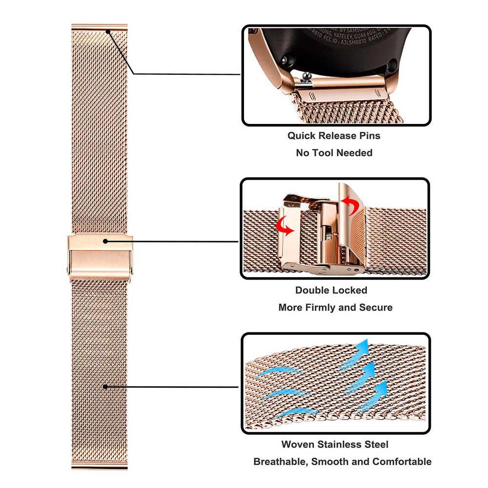 Samsung Galaxy Watch 42mm 46mm - Stainless Mesh Band incelemesi ve fiyatı