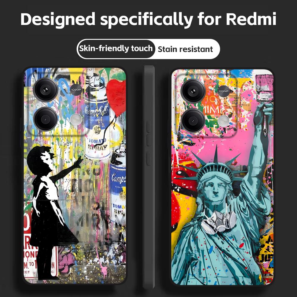 Banksy Graffiti Sanat telefon  - Xiaomi Redmi Note 13 incelemesi ve fiyatı