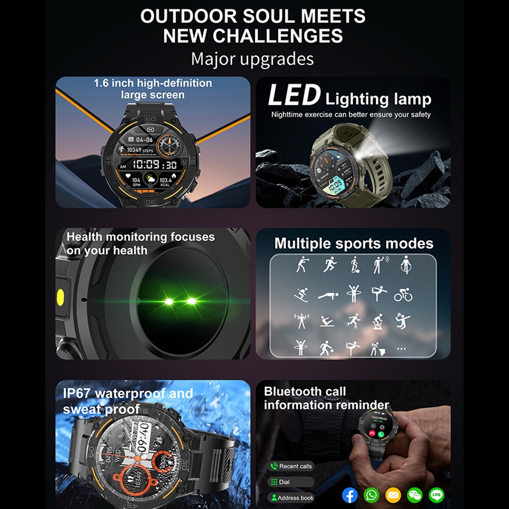 Açık Hava Askeri Sağlam Akıllı - Smartwatch Faces incelemesi ve fiyatı